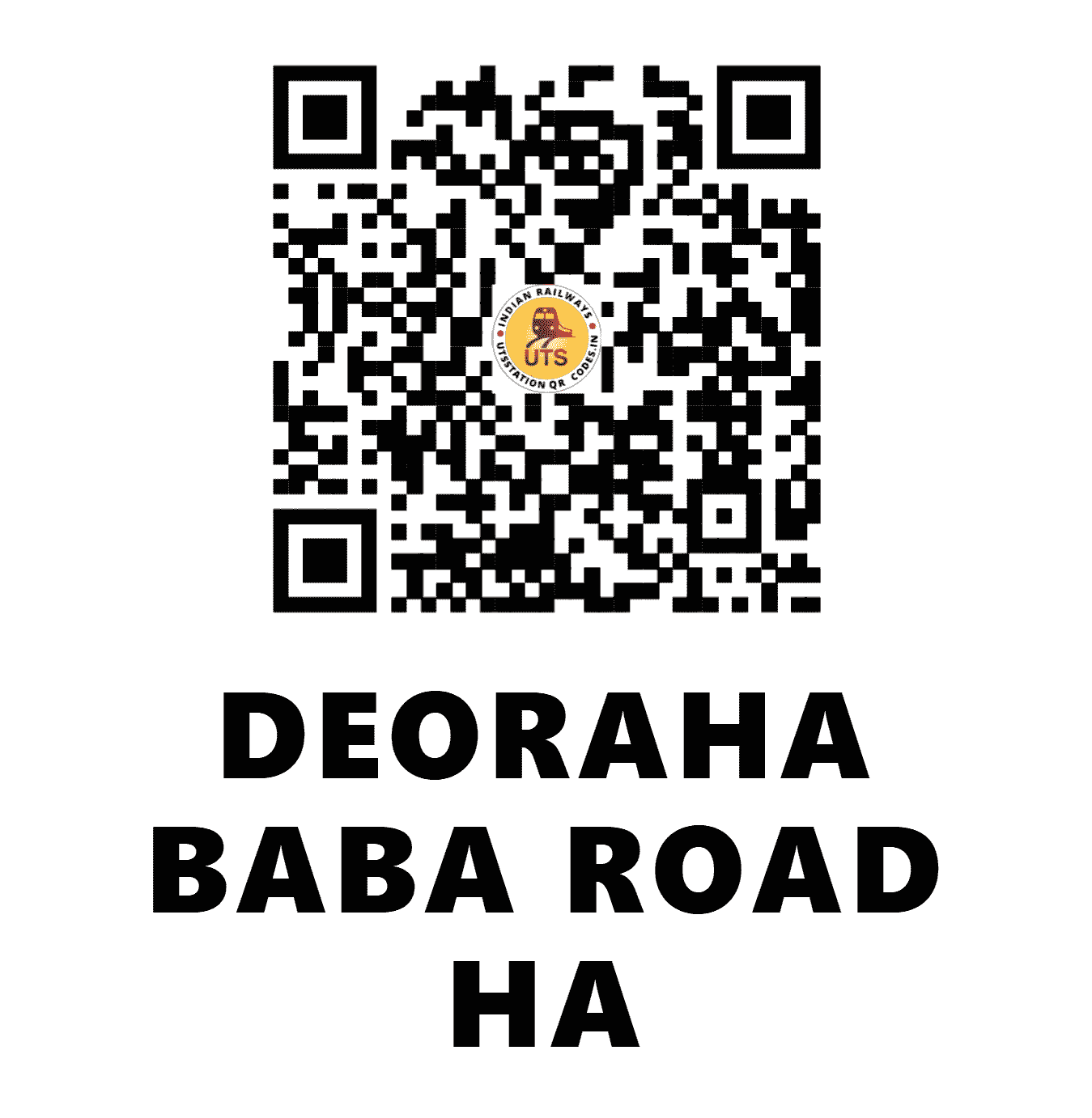 UTS QR Code for DEORAHA BABA ROAD HA - DRBR - NE (UTTAR PRADESH)